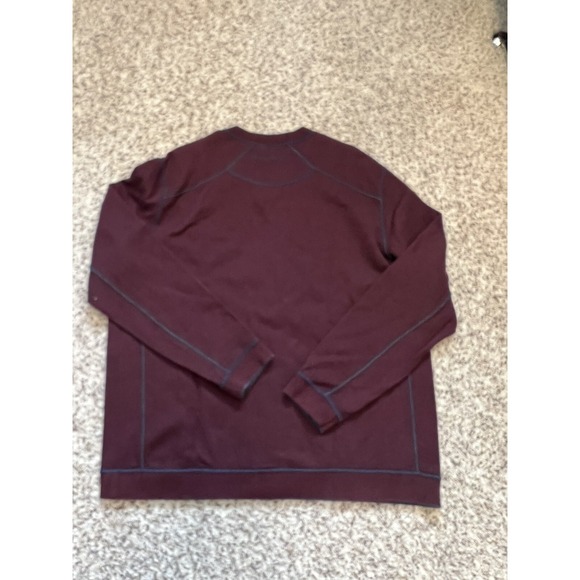 Tommy Bahama Men's New Y-Neck Shark Logo Pullover Reversible Sweater XL Burgundy - Picture 4 of 6